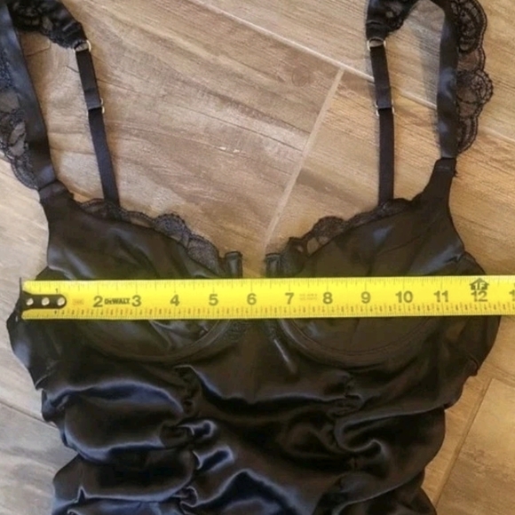 For Love & Lemons Black Ruched Lace Detail Sleeveless Mini Dress, XXS - Picture 6 of 12